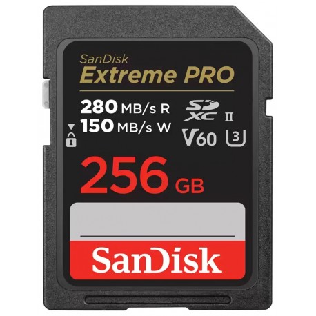 SanDisk Extreme PRO 256GB V60 UHS-II SD cards / R:280/ W:150MB/s