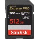 SanDisk Extreme PRO 512GB SDXC / UHS-I, Class 10, U3, V30 /  up to 200MB/s & 140MB/s Read/Write / + 2 years RescuePRO