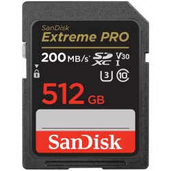 SanDisk Extreme PRO 512GB SDXC / UHS-I, Class 10, U3, V30 /  up to 200MB/s & 140MB/s Read/Write / + 2 years RescuePRO