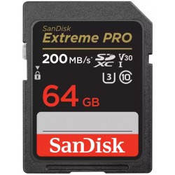 SanDisk Extreme PRO 64GB SDXC / UHS-I, Class 10, U3, V30 /  up to 200MB/s & 90MB/s Read/Write / + 2 years RescuePRO