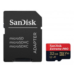 SanDisk Extreme PRO microSDHC 32GB / A1 C10 V30 UHS-I U3 / SD Adaptér / + RescuePRO