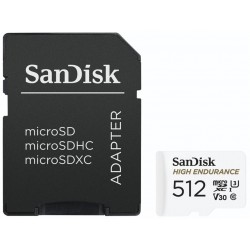 SanDisk High Endurance microSDXC 512GB / C10, U3, V30 / Full HD / 4K videos / dash cams & home monitoring / + SD Adaptér