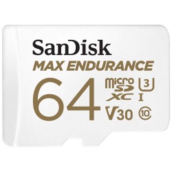 SanDisk MAX ENDURANCE microSDXC 64GB / C10, U3, V30 / 30,000 Hours / + SD Adaptér