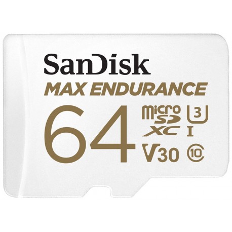 SanDisk MAX ENDURANCE microSDXC 64GB / C10, U3, V30 / 30,000 Hours / + SD Adaptér