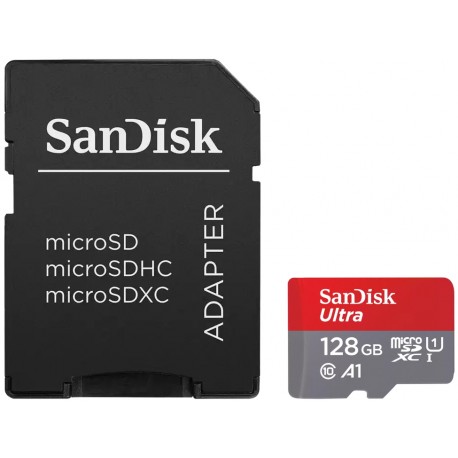 SanDisk Ultra microSDXC 128GB / A1 Class 10 UHS-I / up to 140MB/s / + SD adaptér