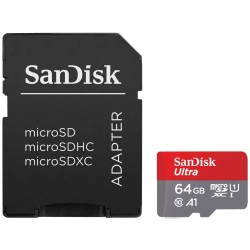 SanDisk Ultra microSDXC 64GB / A1 Class 10 UHS-I / up to 140MB/s / + SD adaptér