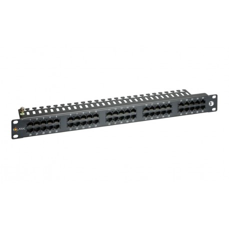 Solarix Eth.Patch p ISDN panel 50 x RJ45 černý 1U
