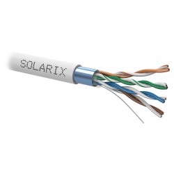 Solarix FTP kabel Cat5E, drát, PVC - šedý, stíněný (SXKD-5E-FTP-PVC) - metráž