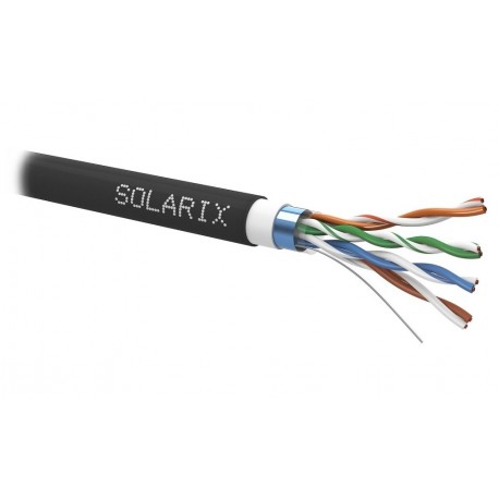 Solarix instalační kabel CAT5E FTP PVC+PE Fca dvojitý plášť 305m/cívka