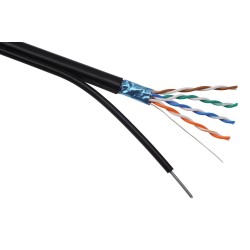 Solarix Kabel FTP PE drát c5e  venkovní, samonosný, 305m