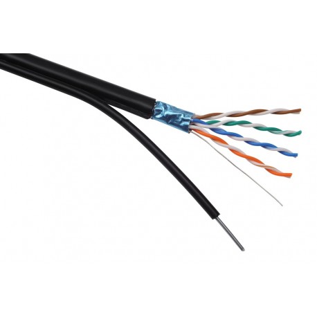 Solarix Kabel FTP PE drát c5e  venkovní, samonosný, 305m