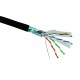 Solarix Kabel FTP PE drát c6 venkovní, 500m/špulka černý, SXKD-6-FTP-PE
