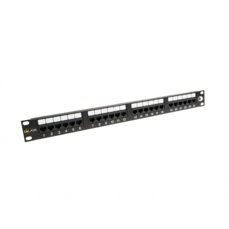 Solarix Patch panel  24 x RJ45 CAT6 UTP 350 MHz černý 1U