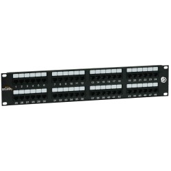 Solarix patch panel 48 x RJ45 CAT6 UTP 350 MHz cerný 2U