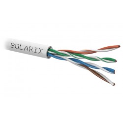 Solarix UTP kabel Cat5E, drát, PVC - šedý (SXKD-5E-UTP-PVC) -balení 305m, odmotávka na  metráž