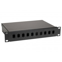 Solarix vana optická 10" 1U BK včetně čela SC 10 portů simplex FO-10-1-10SCS-B