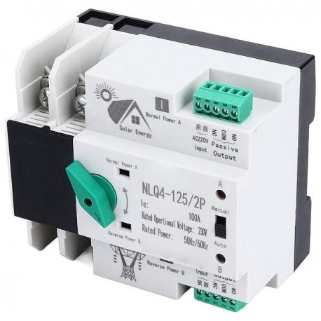 Solarmi NLQ4-125/2P, automatický přepínač sítí - napájení 2P 230V 20A pro FVE