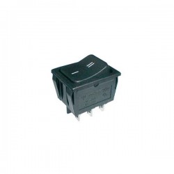 Solarmi Přepínač kolébkový 2pol./6pin ON-ON 250V/15A černý