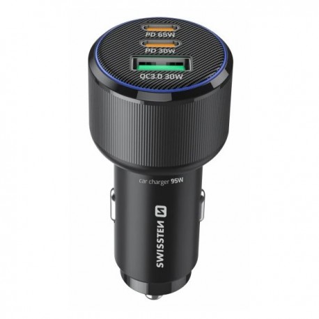 Swissten  Cl Adaptér 2x USB-C PD + USB-A, 95W Černý