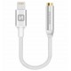 Swissten audio adaptér textile lightning /jack(samice) 0,15 m stříbrný