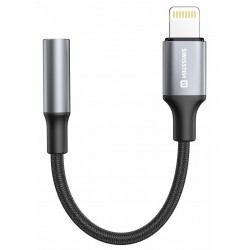 Swissten audio adaptértextile lightning (samec)  / 3,5mm aux 0,15 m černý (nahrazuje 73501211)
