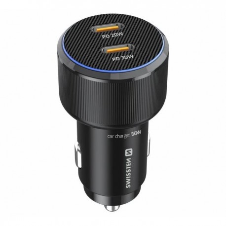 Swissten Cl Adaptér 2x USB-C PD, 50W Černý