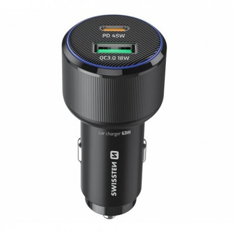 Swissten Cl Adaptér USB-C PD + USB-A, 63W Černý