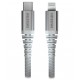 Swissten datový kabel kevlar usb-c / lightning 1,5 m bílý