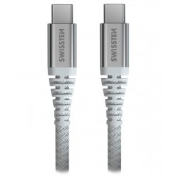 Swissten datový kabel kevlar usb-c / usb-c 1,5 m bílý
