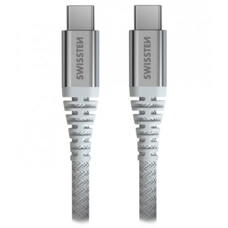 Swissten datový kabel kevlar usb-c / usb-c 1,5 m bílý