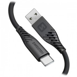Swissten datový kabel soft silicone usb / usb-c 0,4 m černý