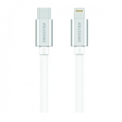 Swissten Datový Kabel Textile USB-C / Lightning Mfi 1,2 M Stříbrný