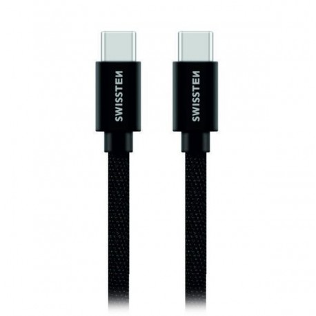 Swissten Datový Kabel Textile USB-C / USB-C 1,2 M Černý