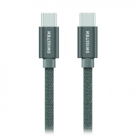Swissten Datový Kabel Textile USB-C / USB-C 1,2 M Šedý