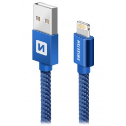 Swissten Datový Kabel Textile Usb / Lightning 1,2 M Modrý