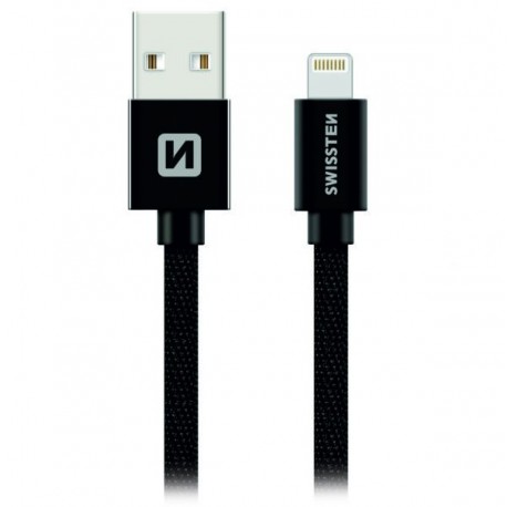 Swissten Datový Kabel Textile Usb / Lightning 2,0 M Černý