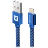 Swissten Datový Kabel Textile Usb / Lightning 2,0 M Modrý