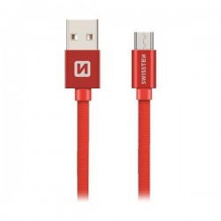 Swissten Datový Kabel Textile Usb / Micro Usb 3,0 M Červený
