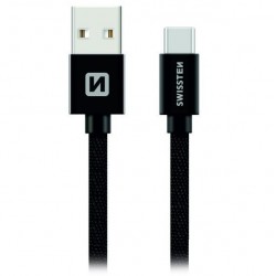 Swissten Datový Kabel Textile Usb / Usb-C 1,2 M Černý