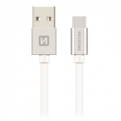 Swissten Datový Kabel Textile Usb / Usb-C 1,2 M Stříbrný