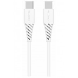 Swissten Datový kabel TPE USB-C / USB-C PD 5 A (100 W) 2,5 M bílý