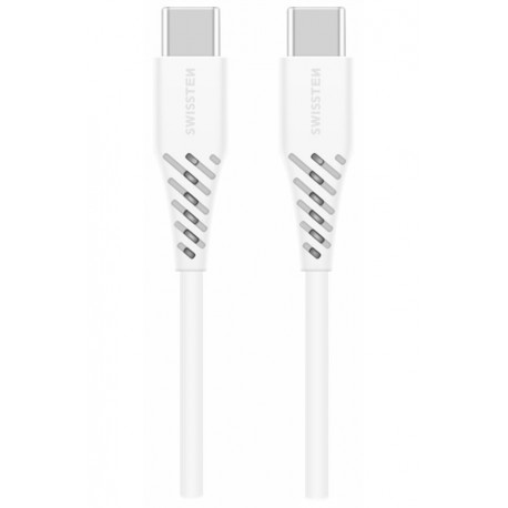 Swissten Datový kabel TPE USB-C / USB-C PD 5 A (100 W) 2,5 M bílý