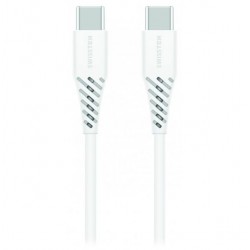 Swissten Datový Kabel TPE USB-C/USB-C Power delivery 5A (100W) 1,5 M bílý