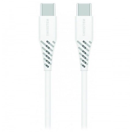 Swissten Datový Kabel TPE USB-C/USB-C Power delivery 5A (100W) 1,5 M bílý