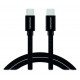 Swissten datový kabel USB-C / USB-C s textilním opletem, 2,0 M Černý