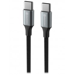 Swissten datový kabeltextile ii usb-c / usb-c 1,5 m černý