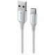 Swissten datový kabeltextile ii usb / usb-c 1,5 m bílý
