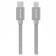 Swissten datový kabeltextile usb-c / lightning 2,0 m stříbrný