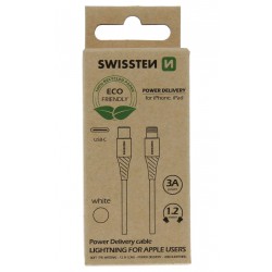 Swissten datový kabelusb-c/lightning bílý 1,2m  (eco balení)