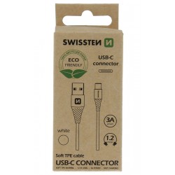 Swissten datový kabelusb/usb-c  bílý 1,2m  (eco balení)